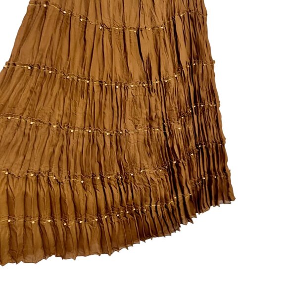 Vintage Brown Maxi Skirt Boho Gypsy Hippie Nature Forest Fairy Granola Medium - Picture 2 of 9